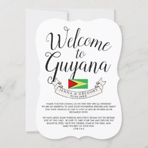 Invitación Bienvenido a Guyana Destino de Boda Personalizad