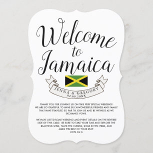 Invitación Bienvenido a Jamaica   Boda de Destino Personaliza