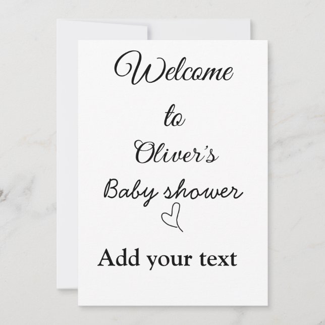 Invitación Bienvenido a la ducha de bebé agregar comillas de  (Anverso)