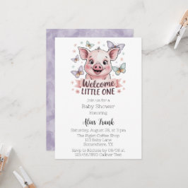 Invitación Bienvenido a Little One - Cute Piglet Baby Shower