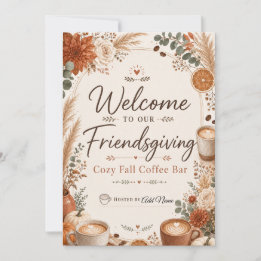 Invitación Bienvenido a Nuestra Barra de Café de Friendsgivin