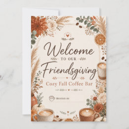 Invitación Bienvenido a nuestro bar de café Friendsgiving