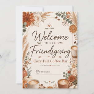 Invitación Bienvenido a nuestro bar de café Friendsgiving