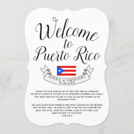 Invitación Bienvenido a Puerto Rico| Favor de la boda de dest