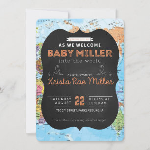 Invitación Bienvenido a World Baby Shower Invite
