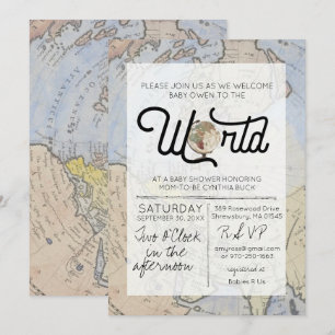 Invitación Bienvenido al Mundo - Baby Shower de Viajes
