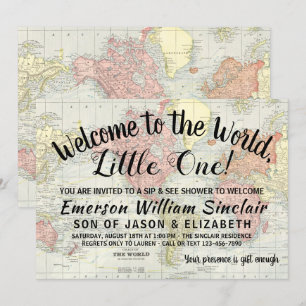 Invitación Bienvenido al Mundo Sip and See Baby Shower