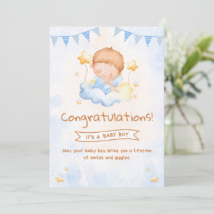 Invitación Bienvenido bebé niño – Un paquete de alegría