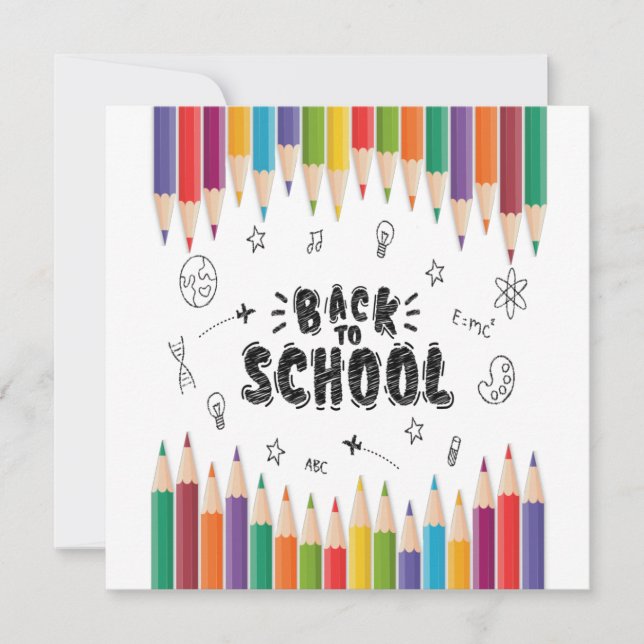 Invitación Bienvenido De Nuevo A La Camisa Escolar, Primer Dí (Anverso)