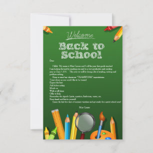 Invitación Bienvenido De Vuelta A La Escuela Notecard