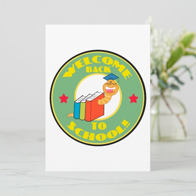 Invitación Bienvenido de vuelta al libro de la escuela gusano (Subido por el creador)