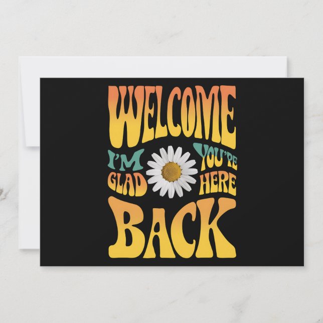 Invitación Bienvenido de vuelta estoy contento de que estés a (Anverso)