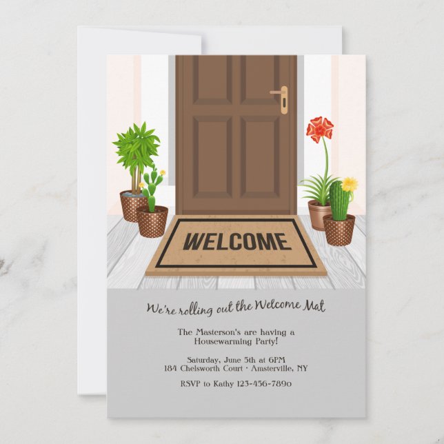 Invitación Bienvenido Fiesta de Calentamiento en Casa (Anverso)