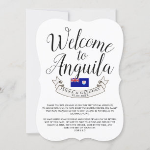 Invitación Bienvenidos a Anguila   Favor de la boda de destin