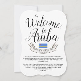 Invitación Bienvenidos a Aruba | Personalizado de bodas de de