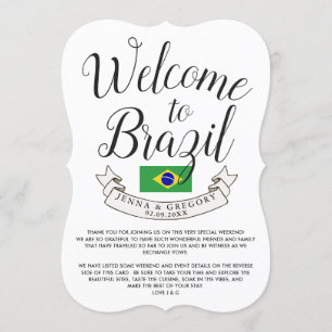 Invitación Bienvenidos a Brasil   Personalizado de boda de de