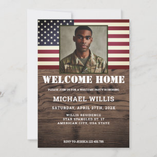 Invitación Bienvenidos a casa fiesta Personalizado Soldado Fo