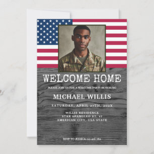 Invitación Bienvenidos a casa fiesta Personalizado Soldado Fo