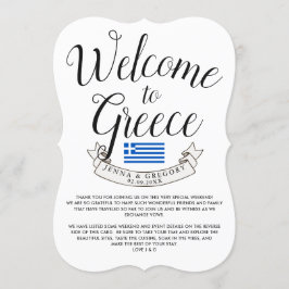 Invitación Bienvenidos a Grecia | Favor de la boda de destino