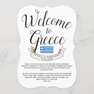 Invitación Bienvenidos a Grecia   Favor de la boda de destino