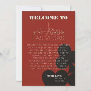Invitación Bienvenidos a Itinerary Boda del Casino de Las Veg