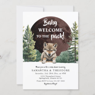 Invitación Bienvenidos A La Baby Shower De Pack Wolf Forest B