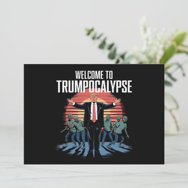 Invitación Bienvenidos a la divertida Halloween de Trump-ocal (Anverso de pie)
