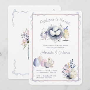 Invitación Bienvenidos a la Fiesta de Baby Shower de Huevos d