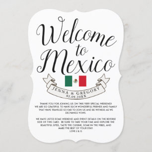 Invitación Bienvenidos a México  Personalizado de matrimonio