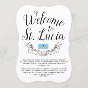Invitación Bienvenidos a Santa Lucía   Favor de la boda de de