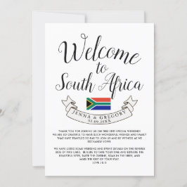 Invitación Bienvenidos a Sudáfrica | Boda de destino