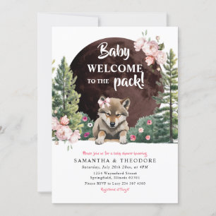 Invitación Bienvenidos Al Chica De Pack Floral Baby Shower