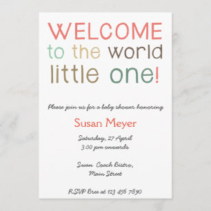 Invitación Bienvenidos al mundo que invitan a una pequeña duc