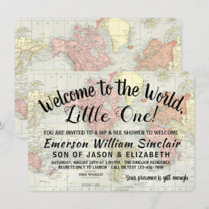 Invitación Bienvenidos al Mundo Sip and See Baby Shower