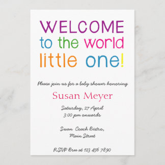 Invitación Bienvenidos al mundo, una pequeña ducha de bebé in