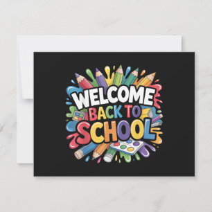 Invitación Bienvenidos de vuelta a la escuela primer día de e
