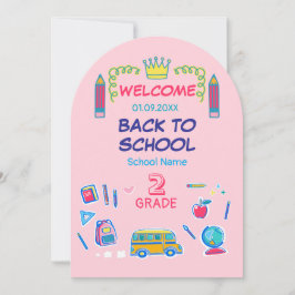 Invitación Bienvenidos de vuelta al colegio de segundo grado