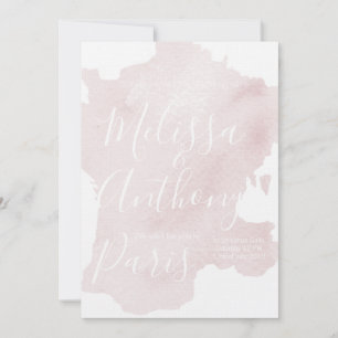 Invitación Bienvenue France Watercolor Destination Wedding