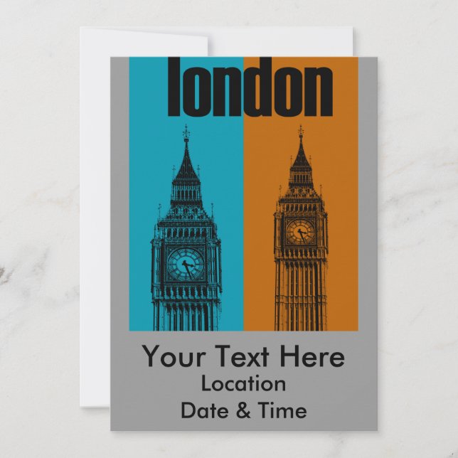 Invitación Big Ben en Londres (Anverso)