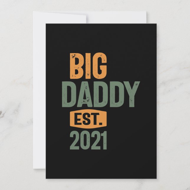 Invitación Big Daddy Est 2021 | Regalo del abuelo del padre (Anverso)