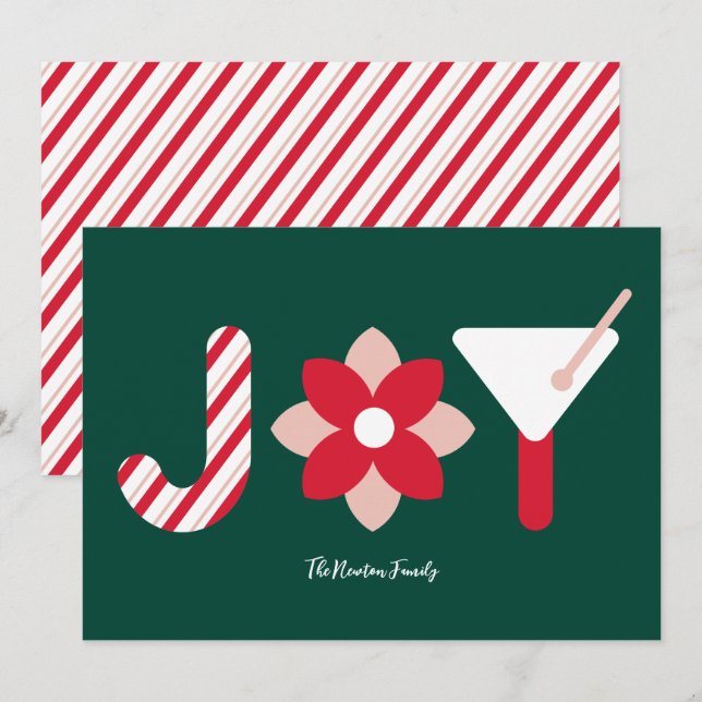 Invitación Big Joy Pine Green Holiday Card (Anverso / Reverso)