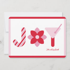 Invitación Big Joy Red and Pink Holiday Card