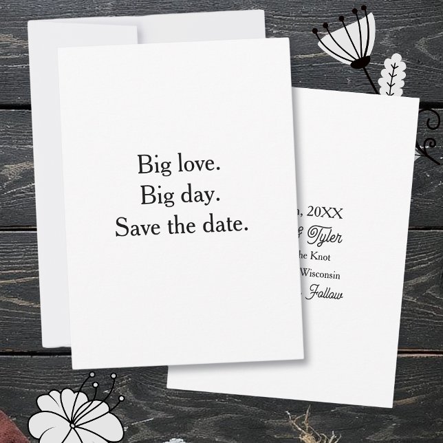 Invitación Big love. Big day. Save the date. (Subido por el creador)