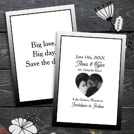 Invitación Big love. Big day. Save the date. Black Border