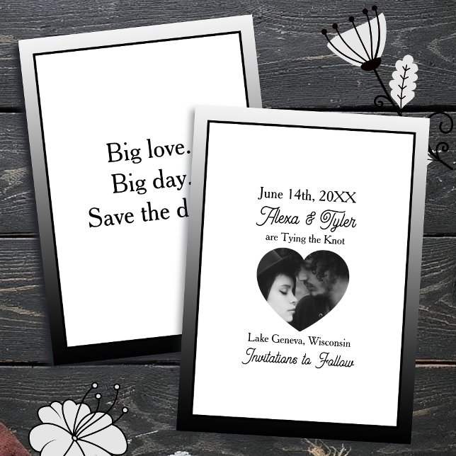 Invitación Big love. Big day. Save the date. Black Border (Subido por el creador)