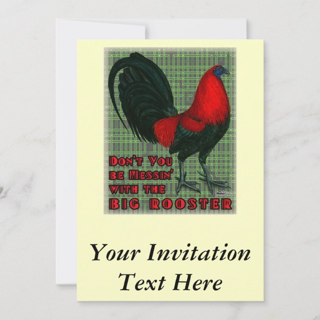 Invitación Big Red Roooster (Anverso)