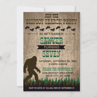 Invitación Bigfoot Birthday Invitation
