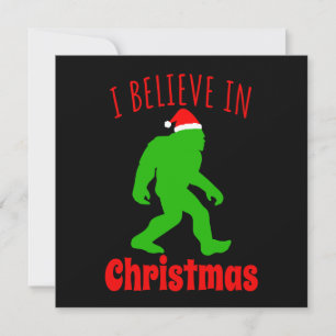 Invitación Bigfoot Divertido Creo En La Navidad