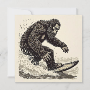 Invitación Bigfoot haciendo surf