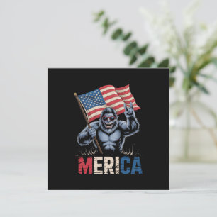 Invitación Bigfoot Merica Roca Bandera Americana Patriótica 